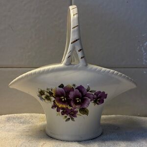 Elegant Floral Ceramic Basket